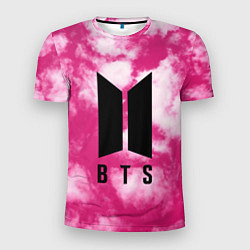 Футболка спортивная мужская BTS РОЗОВЫЙ ТАЙ-ДАЙ, цвет: 3D-принт