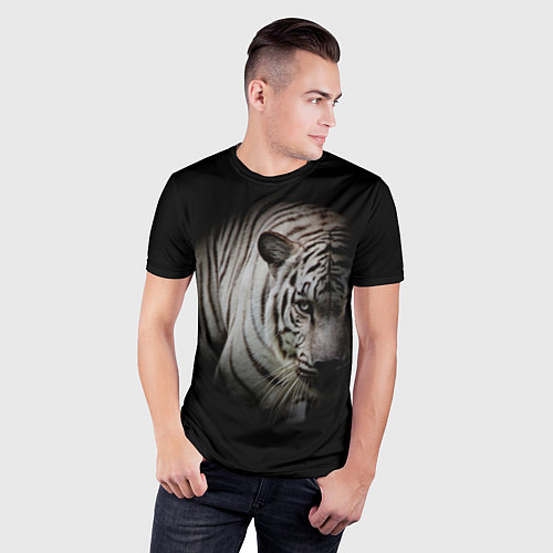 Мужская спорт-футболка Загадочный тигр / 3D-принт – фото 3