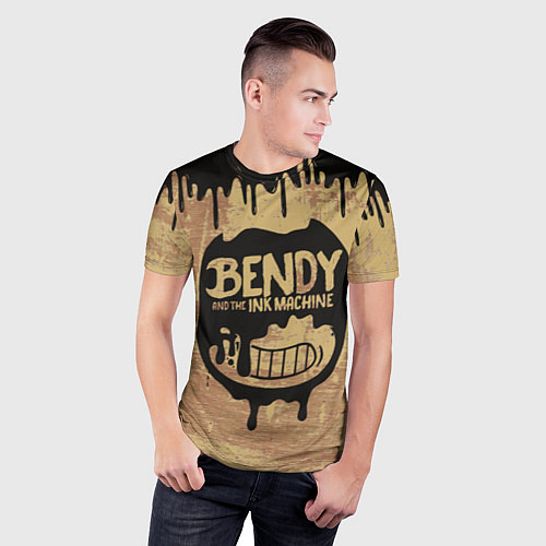 Мужская спорт-футболка ЧЕРНЫЙ БЕНДИ BENDY AND THE INK MACHINE / 3D-принт – фото 3