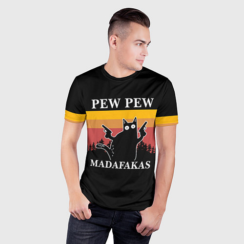 Мужская спорт-футболка Madafakas! PEW PEW / 3D-принт – фото 3