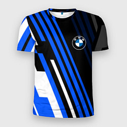 Футболка спортивная мужская БМВ BMW СИНИИ ЛИНИИ, цвет: 3D-принт
