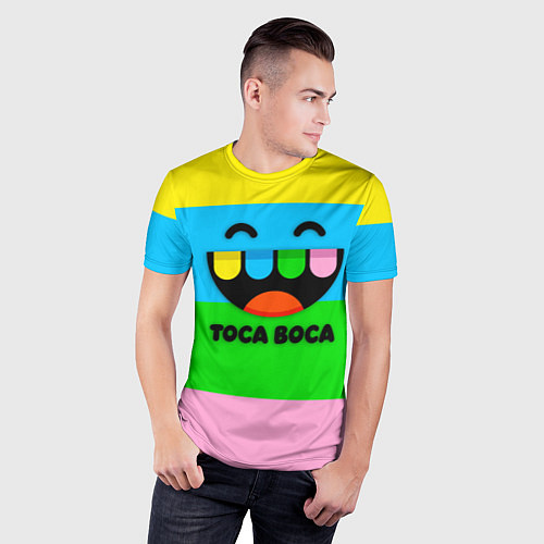 Мужская спорт-футболка Toca Boca Logo Тока Бока / 3D-принт – фото 3