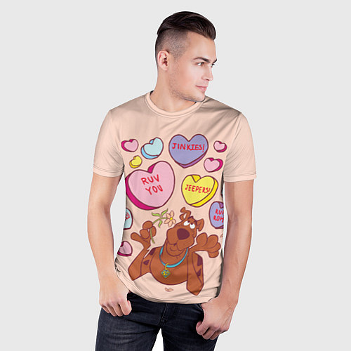 Мужская спорт-футболка Scooby Doo Valentine / 3D-принт – фото 3