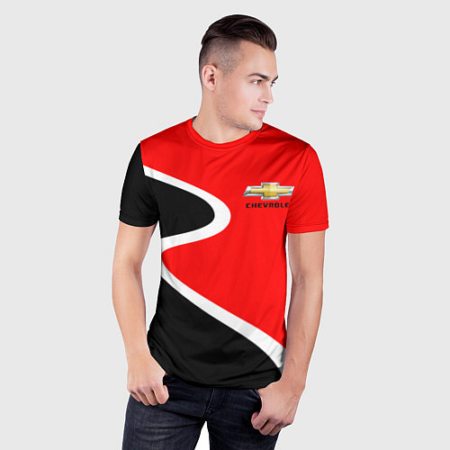 Мужская спорт-футболка Chevrolet Логотип / 3D-принт – фото 3