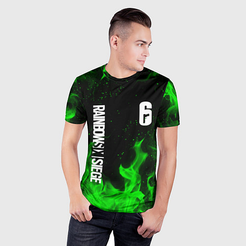 Мужская спорт-футболка RAINBOW SIX SIEGE FIRE CAVIERA / 3D-принт – фото 3