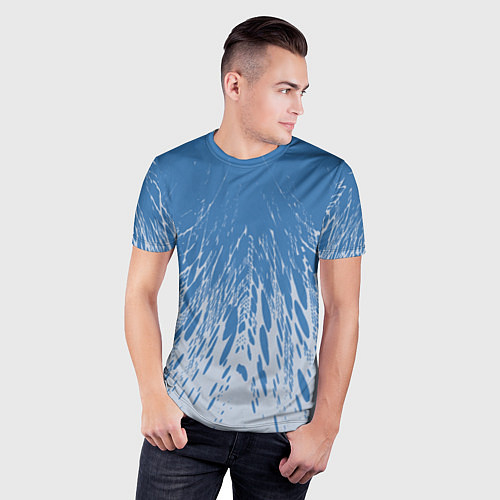 Мужская спорт-футболка Коллекция Rays Лучи Голубой и серый Абстракция 650 / 3D-принт – фото 3