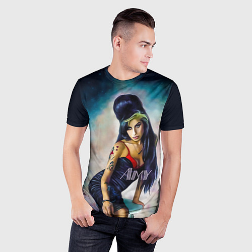 Мужская спорт-футболка Amy Jade Winehouse / 3D-принт – фото 3
