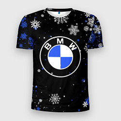 Футболка спортивная мужская НОВОГОДНИЙ БМВ НОВЫЙ ГОД BMW, цвет: 3D-принт