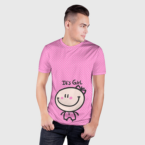 Мужская спорт-футболка Its girl / 3D-принт – фото 3