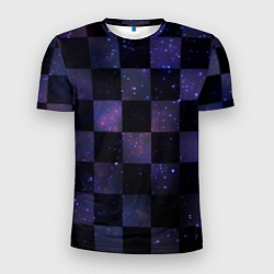 Мужская спорт-футболка Space Neon Chessboard