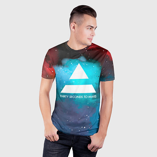 Мужская спорт-футболка 30 Seconds to Mars: Звездное небо / 3D-принт – фото 3