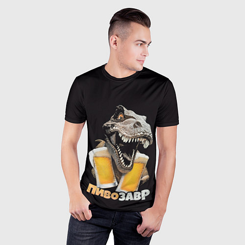Мужская спорт-футболка Пивозавр 1 / 3D-принт – фото 3