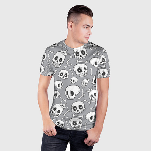 Мужская спорт-футболка Skulls & bones / 3D-принт – фото 3
