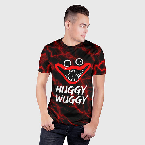 Мужская спорт-футболка Huggy Wuggy гроза / 3D-принт – фото 3