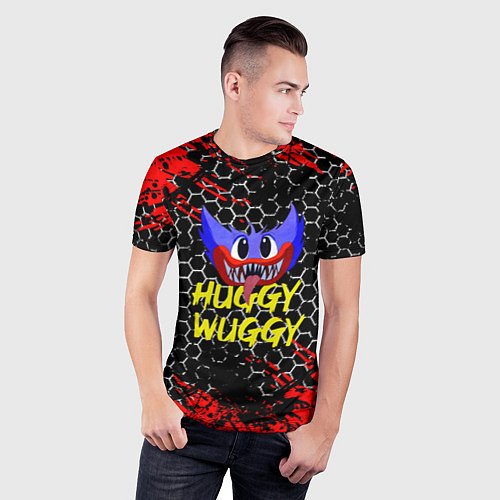 Мужская спорт-футболка Huggy Wuggy соты / 3D-принт – фото 3