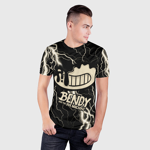Мужская спорт-футболка Bendy and the Ink Machine МОЛНИЯ / 3D-принт – фото 3