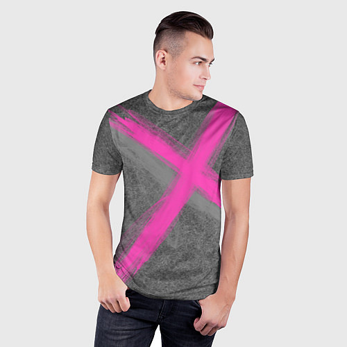 Мужская спорт-футболка Коллекция Get inspired! Pink cross Абстракция Fl-4 / 3D-принт – фото 3