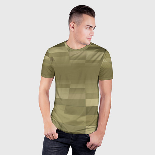 Мужская спорт-футболка Пиксельный военный фон / 3D-принт – фото 3