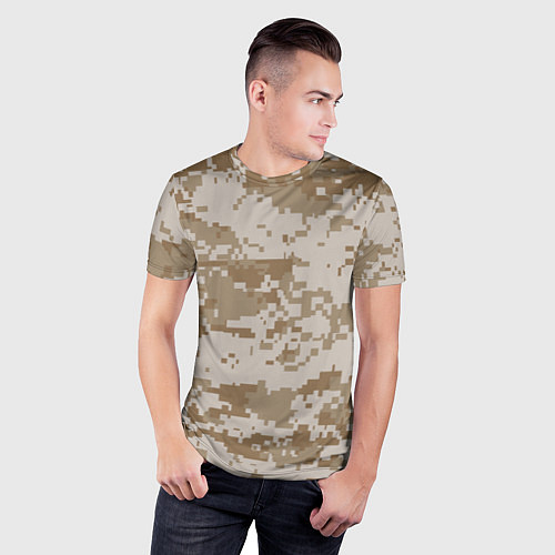 Мужская спорт-футболка Пустынный Милитари / 3D-принт – фото 3