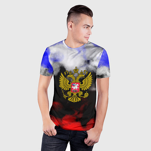 Мужская спорт-футболка Russia Облока / 3D-принт – фото 3