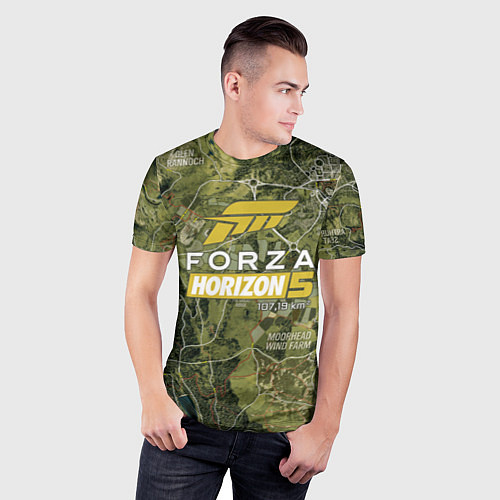 Мужская спорт-футболка Forza Horizon 5 - map / 3D-принт – фото 3