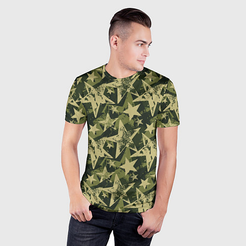 Мужская спорт-футболка Star camouflage / 3D-принт – фото 3