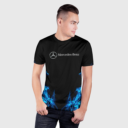 Мужская спорт-футболка Mercedes-Benz Fire / 3D-принт – фото 3