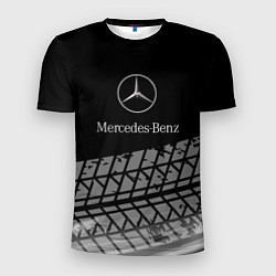 Футболка спортивная мужская Mercedes-Benz шины, цвет: 3D-принт