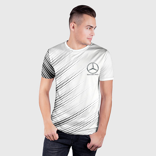 Мужская спорт-футболка Mercedes-Benz - White / 3D-принт – фото 3