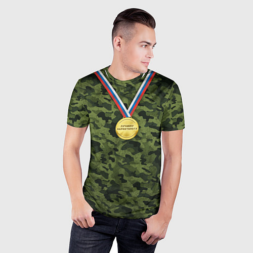 Мужская спорт-футболка Лучшему маркетологу / 3D-принт – фото 3
