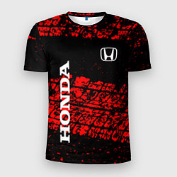 Футболка спортивная мужская Honda Следы от шин, цвет: 3D-принт