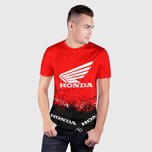 Мужская спорт-футболка Honda sport брызги / 3D-принт – фото 3