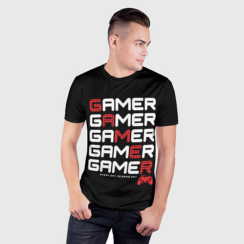 Мужская спорт-футболка GAMER - GAMER - GAMER / 3D-принт – фото 3