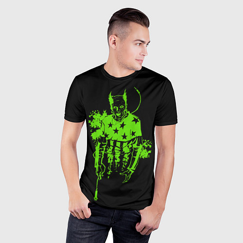 Мужская спорт-футболка The Prodigy - зеленый Флинт / 3D-принт – фото 3