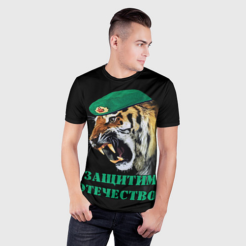 Мужская спорт-футболка Пограничный тигр Border tiger / 3D-принт – фото 3