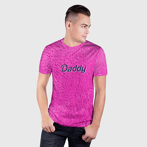 Мужская спорт-футболка Daddy pink / 3D-принт – фото 3