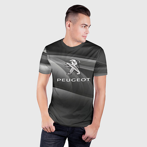 Мужская спорт-футболка Peugeot blak / 3D-принт – фото 3