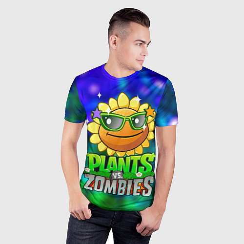 Мужская спорт-футболка Plants vs Zombies подсолнух / 3D-принт – фото 3