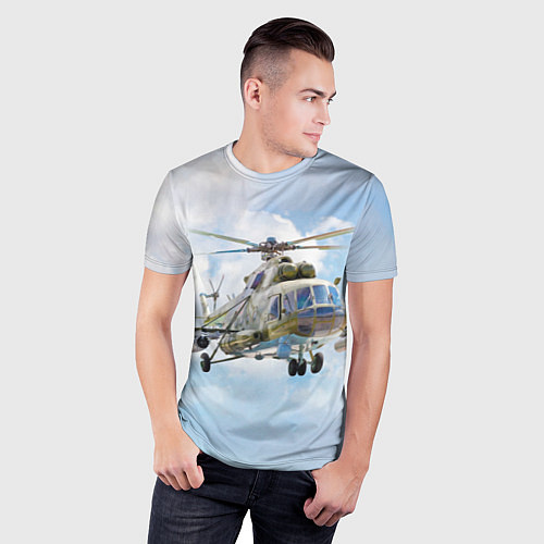 Мужская спорт-футболка Многоцелевой вертолёт МИ-8 / 3D-принт – фото 3
