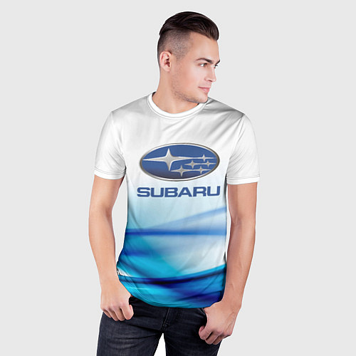 Мужская спорт-футболка Subaru Спорт текстура / 3D-принт – фото 3
