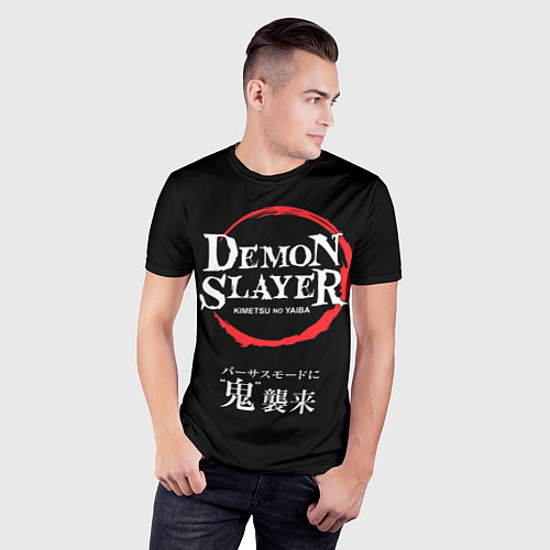 Мужская спорт-футболка Kimetsu no Yaiba - Убийца демонов / 3D-принт – фото 3