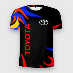 Футболка спортивная мужская Toyota Разноцветный огонь, цвет: 3D-принт