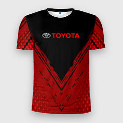 Футболка спортивная мужская Toyota Красная текстура, цвет: 3D-принт