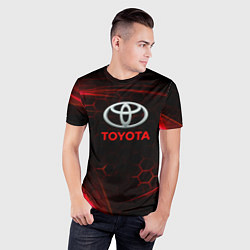 Футболка спортивная мужская Toyota sport соты, цвет: 3D-принт — фото 2