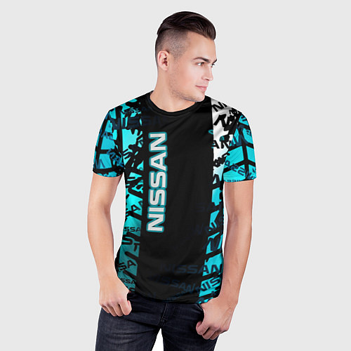 Мужская спорт-футболка NISSAN супер авто / 3D-принт – фото 3