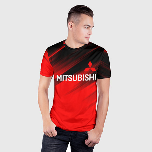 Мужская спорт-футболка Mitsubishi - Red Sport / 3D-принт – фото 3
