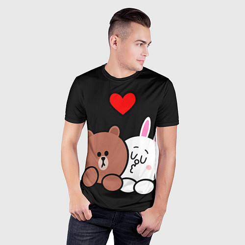 Мужская спорт-футболка Animal Love Любовь Плюшевых Зверушек / 3D-принт – фото 3