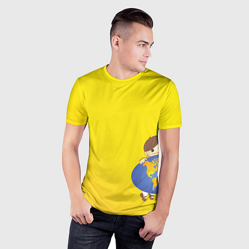 Мужская спорт-футболка Мальчик из советского Атласа Мир / 3D-принт – фото 3