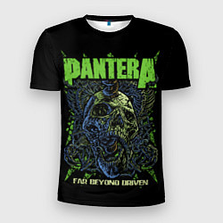 Мужская спорт-футболка Pantera green череп