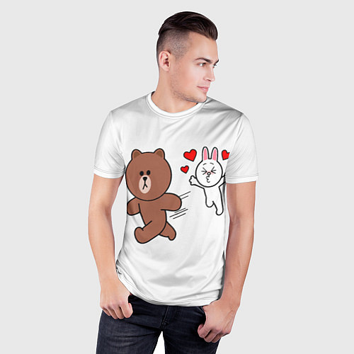 Мужская спорт-футболка От любви не сбежать Plush animal / 3D-принт – фото 3
